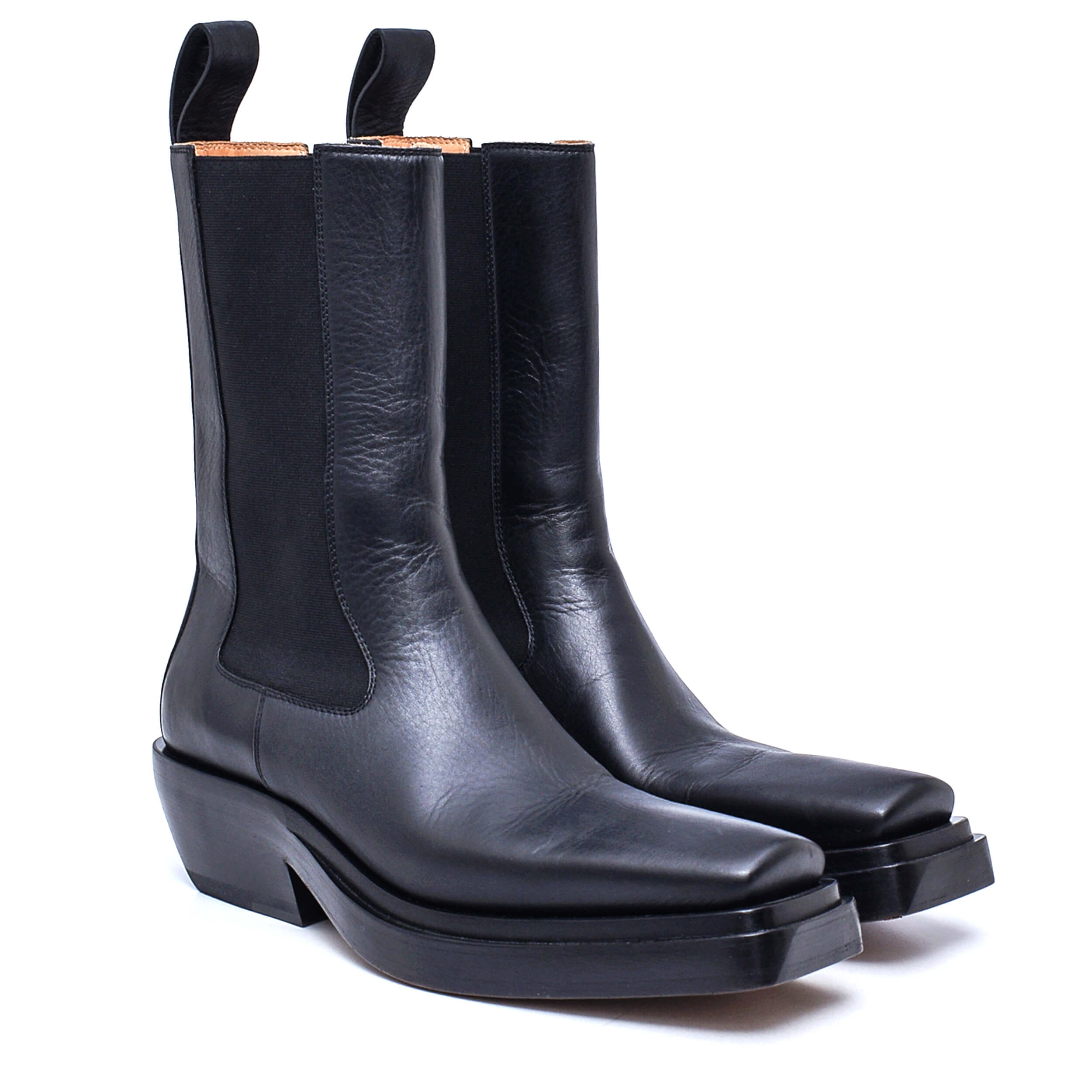 Bottega Veneta - Black Calfskin Lean Mid Boots / 38